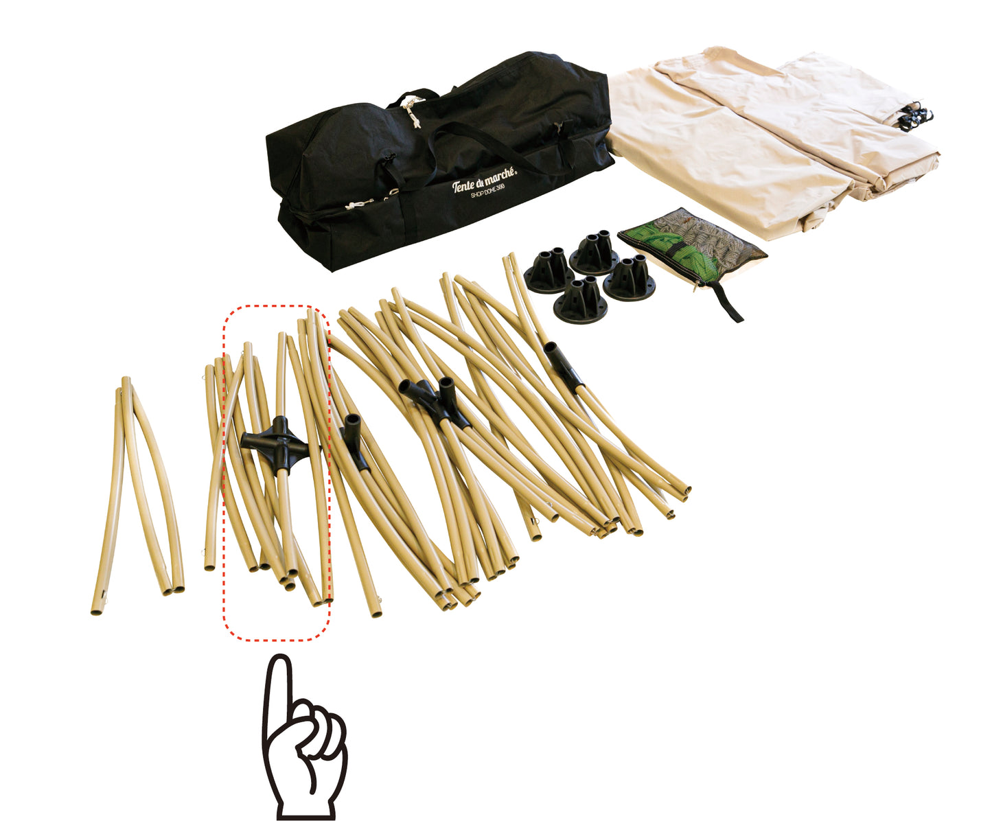 SHOPDOME 300用 ルーフポール A